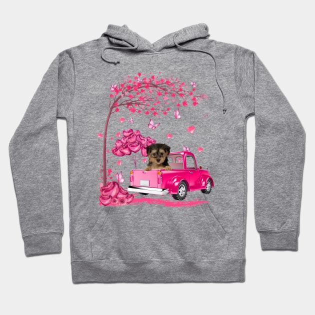 Valentine's Day Love Pickup Truck Yorkipoo Hoodie by TATTOO project